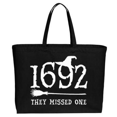 1692 They Missed One Halloween Feminist Witch Trials Cotton Canvas Jumbo Tote