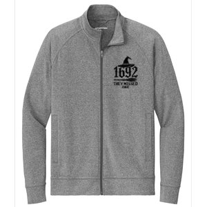 1692 They Missed One Halloween Feminist Witch Trials Stretch Full-Zip Cadet Jacket