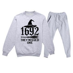 1692 They Missed One Halloween Feminist Witch Trials Premium Crewneck Sweatsuit Set