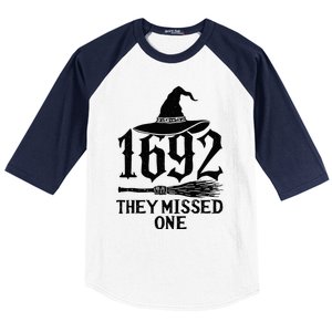 1692 They Missed One Halloween Feminist Witch Trials Baseball Sleeve Shirt