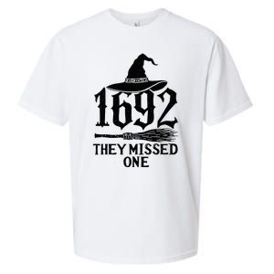 1692 They Missed One Halloween Feminist Witch Trials Sueded Cloud Jersey T-Shirt