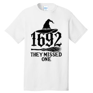 1692 They Missed One Halloween Feminist Witch Trials Tall T-Shirt