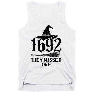 1692 They Missed One Halloween Feminist Witch Trials Tank Top