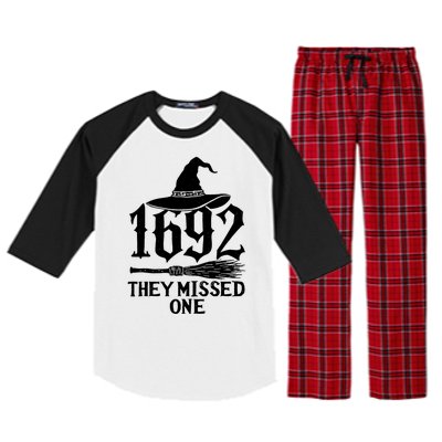 1692 They Missed One Halloween Feminist Witch Trials Raglan Sleeve Pajama Set