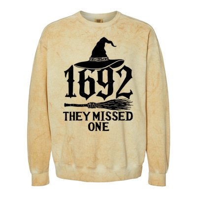 1692 They Missed One Halloween Feminist Witch Trials Colorblast Crewneck Sweatshirt