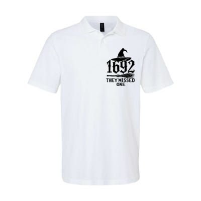 1692 They Missed One Halloween Feminist Witch Trials Softstyle Adult Sport Polo