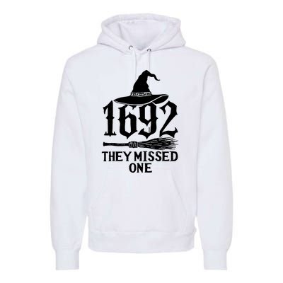 1692 They Missed One Halloween Feminist Witch Trials Premium Hoodie