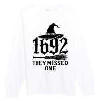 1692 They Missed One Halloween Feminist Witch Trials Premium Crewneck Sweatshirt