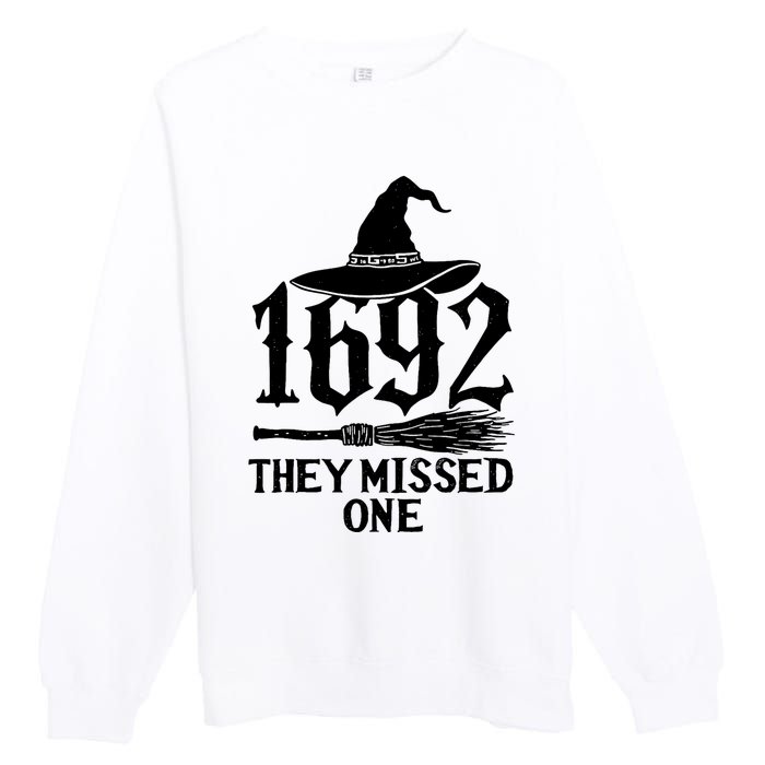 1692 They Missed One Halloween Feminist Witch Trials Premium Crewneck Sweatshirt