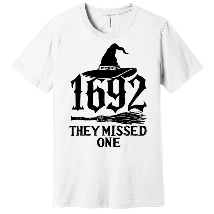 1692 They Missed One Halloween Feminist Witch Trials Premium T-Shirt