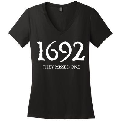 1692 They Missed One Massachusetts Salem Witch Women's V-Neck T-Shirt
