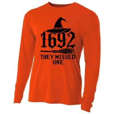 1692 They Missed One Halloween Feminist Witch Trials Cooling Performance Long Sleeve Crew