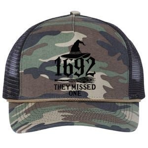 1692 They Missed One Halloween Feminist Witch Trials Retro Rope Trucker Hat Cap