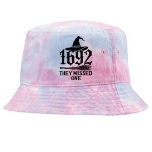 1692 They Missed One Halloween Feminist Witch Trials Tie-Dyed Bucket Hat