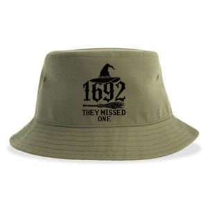 1692 They Missed One Halloween Feminist Witch Trials Sustainable Bucket Hat