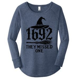 1692 They Missed One Halloween Feminist Witch Trials Women's Perfect Tri Tunic Long Sleeve Shirt