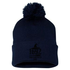 1692 They Missed One Halloween Feminist Witch Trials Pom Pom 12in Knit Beanie