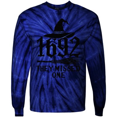 1692 They Missed One Halloween Feminist Witch Trials Tie-Dye Long Sleeve Shirt