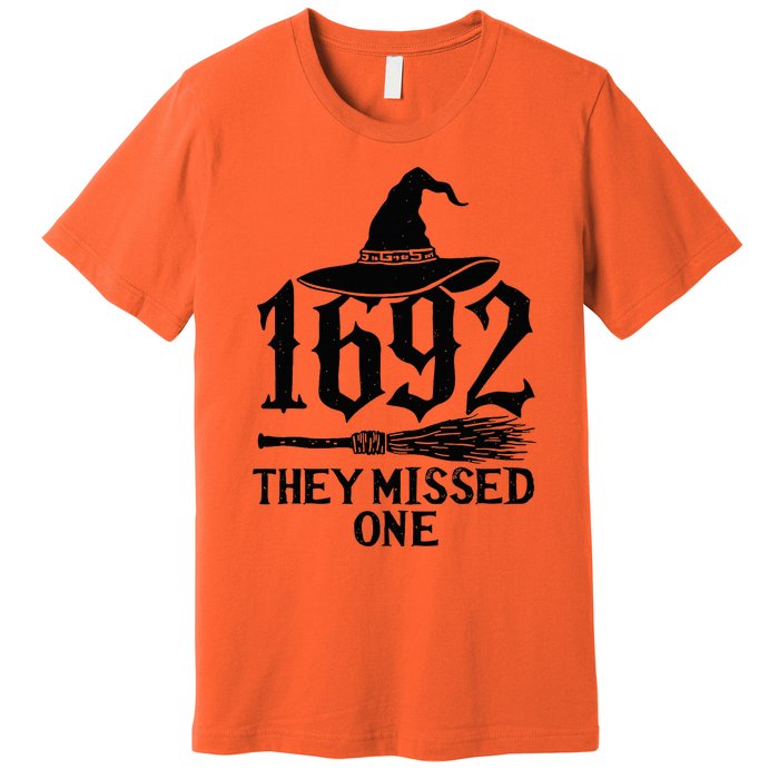 1692 They Missed One Halloween Feminist Witch Trials Premium T-Shirt