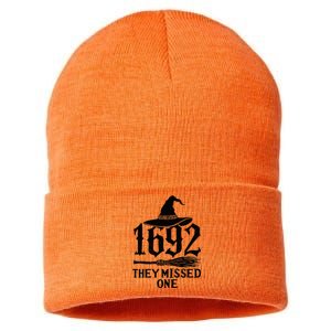 1692 They Missed One Halloween Feminist Witch Trials Sustainable Knit Beanie