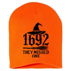 1692 They Missed One Halloween Feminist Witch Trials Short Acrylic Beanie