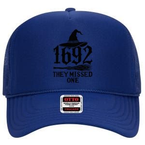 1692 They Missed One Halloween Feminist Witch Trials High Crown Mesh Back Trucker Hat