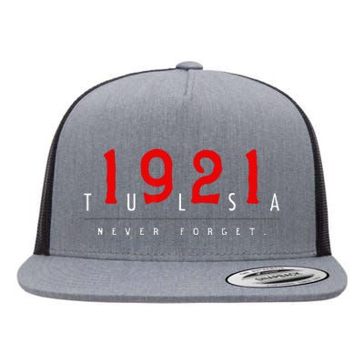 1921 Tulsa Oklahoma Black Wall Street Never Forget Graphic Flat Bill Trucker Hat