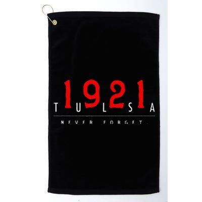 1921 Tulsa Oklahoma Black Wall Street Never Forget Graphic Platinum Collection Golf Towel