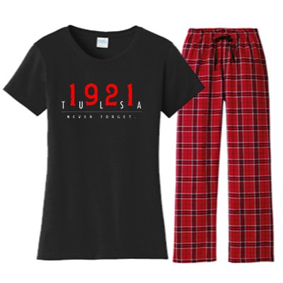 1921 Tulsa Oklahoma Black Wall Street Never Forget Women's Flannel Pajama Set