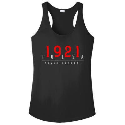 1921 Tulsa Oklahoma Black Wall Street Never Forget Ladies PosiCharge Competitor Racerback Tank