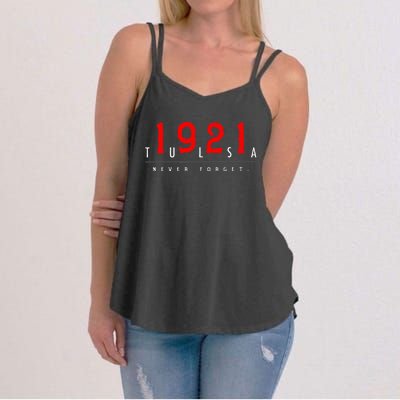 1921 Tulsa Oklahoma Black Wall Street Never Forget Women's Strappy Tank