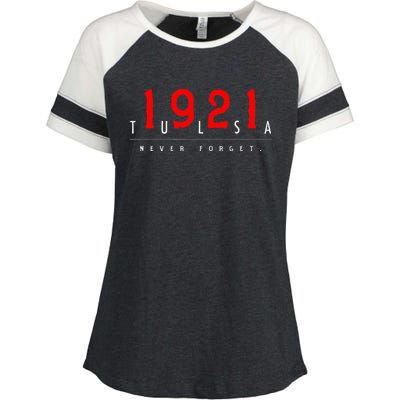 1921 Tulsa Oklahoma Black Wall Street Never Forget Enza Ladies Jersey Colorblock Tee