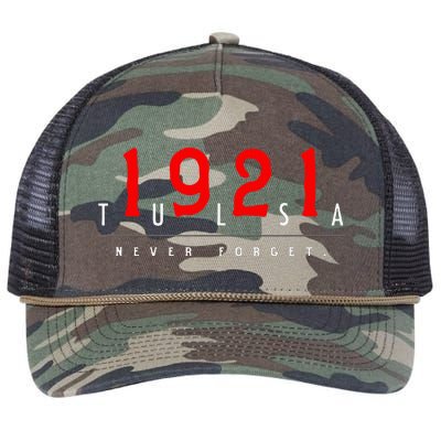 1921 Tulsa Oklahoma Black Wall Street Never Forget Retro Rope Trucker Hat Cap