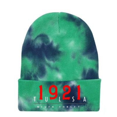 1921 Tulsa Oklahoma Black Wall Street Never Forget Graphic Tie Dye 12in Knit Beanie