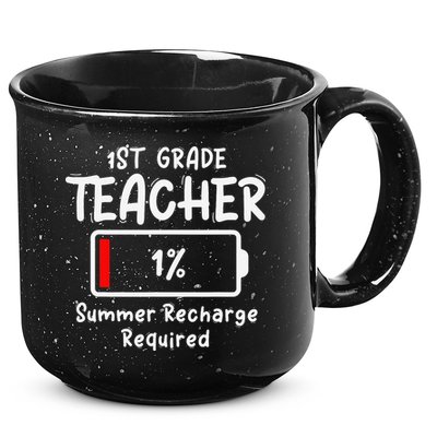 1st-Grade Teacher Summer Recharge Required Last Day School 15oz Campfire Ceramic Mug