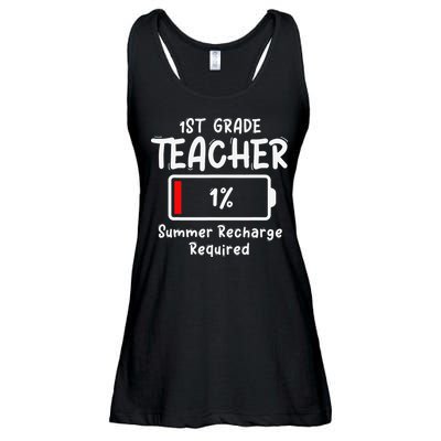1st-Grade Teacher Summer Recharge Required Last Day School Ladies Essential Flowy Tank