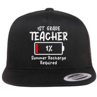 1st-Grade Teacher Summer Recharge Required Last Day School Flat Bill Trucker Hat