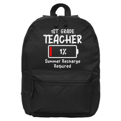 1st-Grade Teacher Summer Recharge Required Last Day School 16 in Basic Backpack