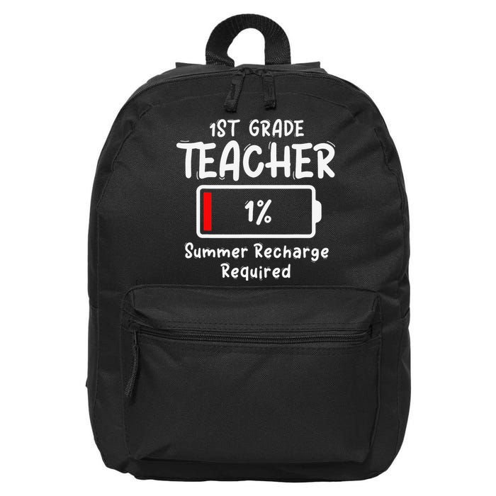 1st-Grade Teacher Summer Recharge Required Last Day School 16 in Basic Backpack