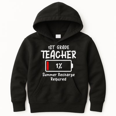 1st-Grade Teacher Summer Recharge Required Last Day School Kids Hoodie