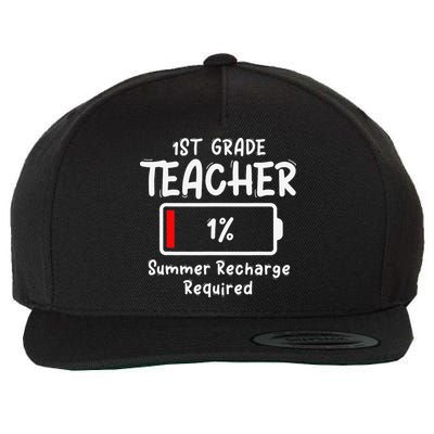 1st-Grade Teacher Summer Recharge Required Last Day School Wool Snapback Cap