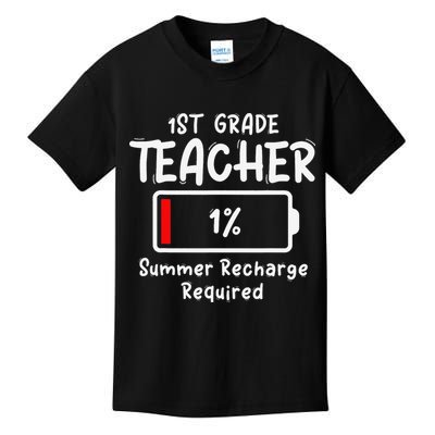 1st-Grade Teacher Summer Recharge Required Last Day School Kids T-Shirt