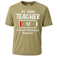 1st-Grade Teacher Summer Recharge Required Last Day School Cooling Performance Crew T-Shirt