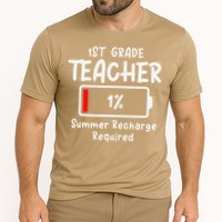 1st-Grade Teacher Summer Recharge Required Last Day School Cooling Performance Crew T-Shirt