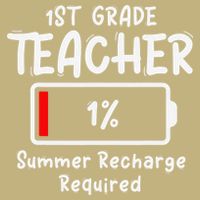 1st-Grade Teacher Summer Recharge Required Last Day School Cooling Performance Crew T-Shirt