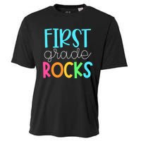 1st Teacher Team First Grade Rocks First Day Of Back To School Cooling Performance Crew T-Shirt