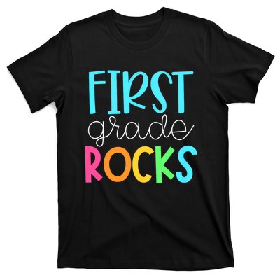 1st Teacher Team First Grade Rocks First Day Of Back To School T-Shirt