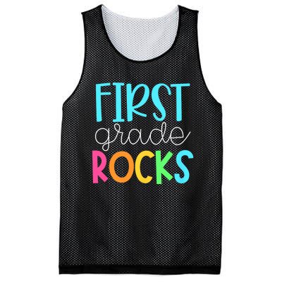 1st Teacher Team First Grade Rocks First Day Of Back To School Mesh Reversible Basketball Jersey Tank