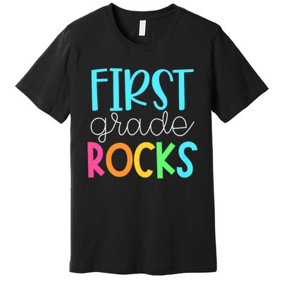 1st Teacher Team First Grade Rocks First Day Of Back To School Premium T-Shirt