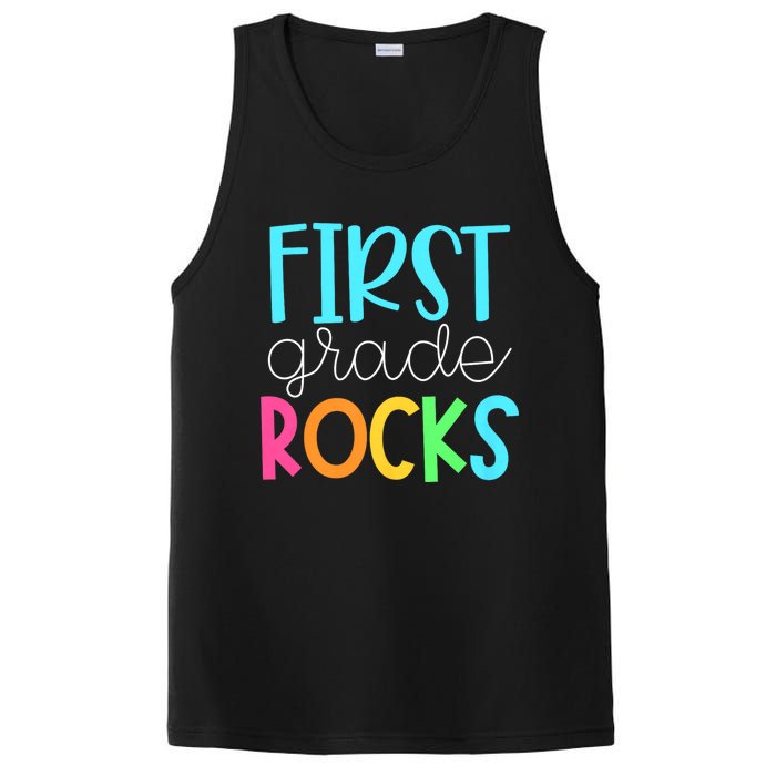 1st Teacher Team First Grade Rocks First Day Of Back To School PosiCharge Competitor Tank